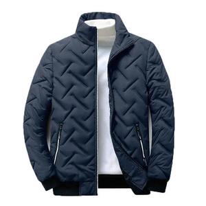 <b>Men</b> Beige Puffer <b>Jacket</b> Hood Breathable Front <b>Warm</b> Quilted Polyester Fiber Multiple Pockets Winter Outerwear Outdoor Casual - Product Image 1