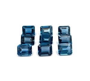 Topacio Azul de Londres Natural, Corte Octogonal, Piedras Sueltas de 7mm y 9mm, Topacio Azul Facetado, Venta al Por Mayor para Fabricación de Joyería en India - Product Image 6