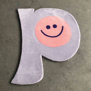 Alfombra Personalizada Hecha a Mano con Diseño de Logotipo, Tamaño Especial, Forma de Corazón Irregular, Alfombra Tufted a Mano - Product Image 2