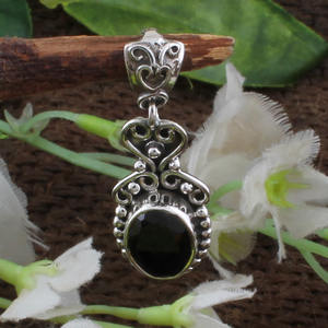 Vintage <b>Black</b> Onyx Pendant 925 Sterling Silver Dotted Beaded Border Necklace Charm Natural Gemstone Jewelry for <b>Men</b> Women - Product Image 3