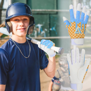Unisex Professional Customized Logo Design Genuine Soft Cabretta Leather Batting Gloves <b>Hook</b> Loop Closure Wrist Support - Product Image 4