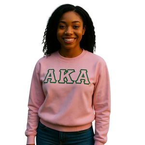 Sudadera Rosa con Letras y Contorno Verde, de Algodón Afelpado, Manga Larga, Estilo Casual, Top de Moda Urbana para Mujer - Product Image 1