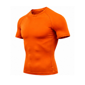T-shirt de compression extensible pour hommes, séchage rapide, pour la gym, le fitness, la course, l'entraînement sportif, couche de base athlétique, personnalisable OEM, vente en gros - Product Image 5