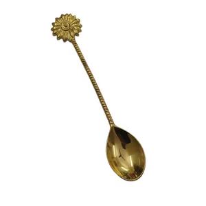 Juego de cucharas de té de latón dorado con diseño de cactus de primera calidad, perfecto para cenas en casa, fiestas, cafeterías, boutiques y salones de té, procedente de la India. - Product Image 4