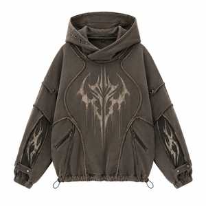 Low MOQ Heavyweight Cotton Oversized Hoodie Men Custom Puff Print Mens Hoodie for Streetwear Brand Collections - Product Image 1