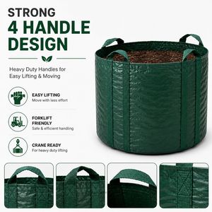 High Quality 500L HDPE <b>Planter</b> Grow Bag with 4 Heavy Duty Handles UV Resistant <b>Tree</b> Nursery Planting Container - Product Image 5