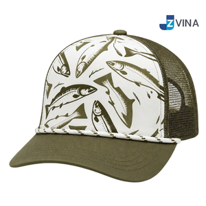 Casquette de baseball ajustable avec logo personnalisé, motif poisson brodé, dos en maille, idéale pour la pêche et les activités de plein air - Product Image 1