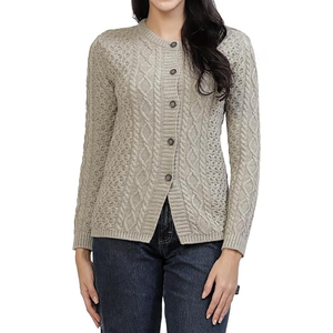 <b>Women's</b> Cozy Cable Knit Sweater Long Sleeve <b>Warm</b> Soft Comfortable Casual Pullover Top with Textured Pattern Classic Crew Neck - Product Image 1