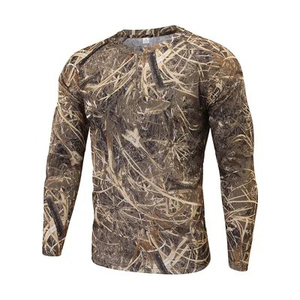 T-shirt camouflage décontracté personnalisé pour homme, col rond, manches longues, jersey camouflage, chasse, haute qualité, chemise camouflage col rond, pêcheur - Product Image 2