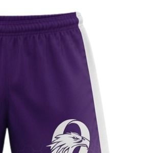 Shorts de lacrosse unisexe violet et blanc en polyester, coupe athlétique, légers, pour uniforme sportif, entraînement d'équipe et tenue de match - Product Image 4