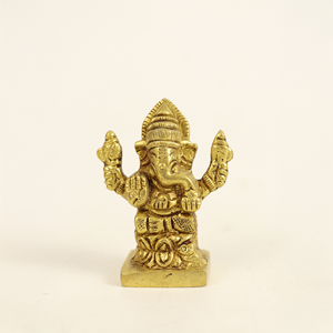 Handcrafted Brass Ganesha Idol Statue for Home Decor Puja Room Office <b>Desk</b> and Spiritual Gift - Product Image 4
