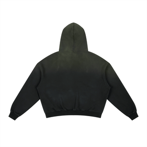 Sweat-shirt à capuche décontracté pour homme en coton molletonné uni, style vintage, épaules tombantes, effet délavé soleil - Product Image 2