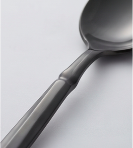 Ensemble de couverts en acier inoxydable noir mat, 5 pièces, design minimaliste, résistant à la rouille, pour une utilisation sur la table de mariage - Product Image 2