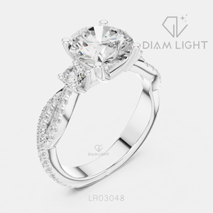 Bague de mariage en or blanc 14 carats avec diamant de laboratoire de 2,00 carats, taille ronde, certifiée IGI, bijoux fins, cadeau pour fiançailles, mariage, anniversaire - Product Image 2
