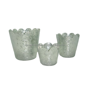 Concepteur de forme ronde de planteurs de fleurs en métal pour accessoires décoratifs de pot floral de jardin de restaurant - Product Image 1