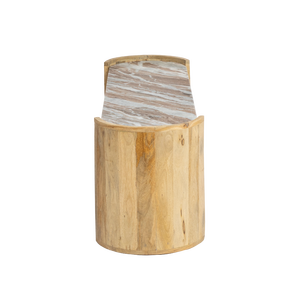 โต๊ะกาแฟทรงวงรี แวนดาน่า แอสตัน เครสต้า ทำจากไม้มะม่วงและหินอ่อน - Product Image 5