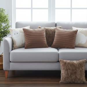 ชุดปลอกหมอนตกแต่ง SOGA 5 ชิ้น ผ้ากำมะหยี่สีน้ำตาล ขนสัตว์เทียม ลายหนังสีสนิม รูปเงาแมว - Product Image 2