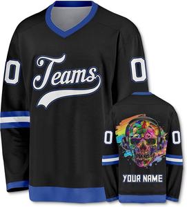 Jersey de hockey de camuflaje personalizado con nombre y número de equipo, uniforme de entrenamiento de hockey sobre hielo sublimado personalizado - Product Image 5