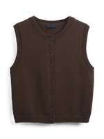 Gilet en tricot sans manches pour femme, couleur unie, boutonné devant, col pull, pour un usage quotidien, haute qualité, personnalisable, toutes saisons