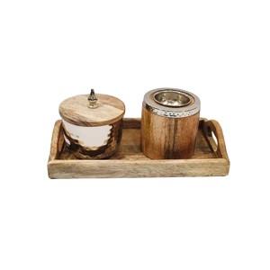Encensoir Oriental Classique en Laiton Fait Main avec Couvercle Dôme Perforé et Support en Bois – Porte-Encens Aromatique Mabkhara - Product Image 6