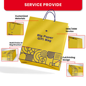Grand sac cadeau en papier personnalisé, impression offset sur papier d'art, style luxueux, poignées torsadées, poignée longue, service OEM ODM - Product Image 3