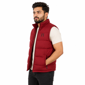 Men's Quilted Puffer Vest Lightweight Sleeveless Winter Outerwear Stand Collar Zipper Padded Casual Men's <b>Jackets</b> Outdoor OEM - Product Image 4