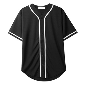 Uniforme décontracté boutonné pour hommes, maillot de baseball vierge à manches courtes, uniforme de sport d'équipe actif pour vêtements de softball - Product Image 1