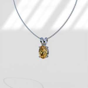 Georgian Oval Cut Moissanite 925 Silver IGI Certified Rhodium Plated Luxury Rope Chain Pendant Necklace for Women - Product Image 4