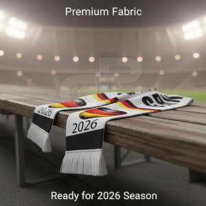 Trendy Football Scarf Soft Acrylic Fabric Comfortable Warm Wear For Fans Supporting Team At Match Days - Product Image 4