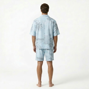 Factory Direct Custom Hawaiian Beach Shirt Shorts <b>Set</b> Private Label OEM ODM Summer Resort Clothing Manufacturer - Product Image 2
