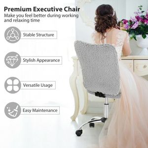 Sedia da Ufficio Moderna in Tessuto con Design Girevole Regolabile e Senza Braccioli - Product Image 5