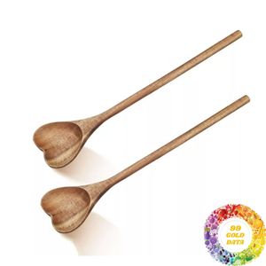 Cuillère en bois en forme de cœur, cadeau de mariage pour la mariée, le marié, les invités, les demoiselles d'honneur et décorations romantiques pour la table de réception - Product Image 3