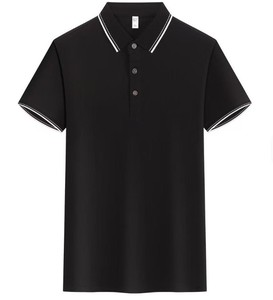 Chemise pour homme sportive à logo personnalisé imprimé, couleur unie, séchage rapide, manches courtes, tissu polyester/coton - Product Image 4