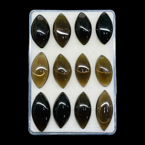 Cuarzo Ahumado Natural de 21-26 mm, Cabujón Marquise, Piedras Preciosas Sueltas, Cuarzo Ahumado, Precio al por Mayor, Lote a Granel para la Fabricación de Joyas - Product Image 2