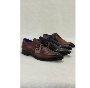 Premium Men's Pointed Toe Leather Formal Shoes Waterproof Lace Up Business Casual Printed Dress Shoes - Product Image 4