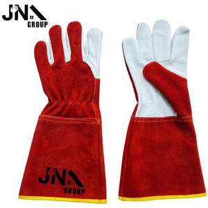 Meilleurs gants de soudage TIG en cuir résistant à la chaleur, gants de travail en daim de vachette résistants à la chaleur pour soudeurs, protection contre l'arc électrique, laser, MIG, argon - Product Image 1