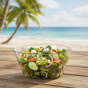 [Holar] Tazones Grandes para Ensalada de Plástico de Grado Alimenticio con Diseño de Palmera Tropical, Hechos en Taiwán, para Restaurantes, Cocinas y Hogar - Product Image 5