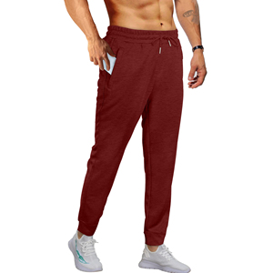 Pantalon de survêtement décontracté pour homme, bleu marine, taille élastique, en coton tricoté mi-lourd, coupe ajustée, idéal pour l'automne - Product Image 3