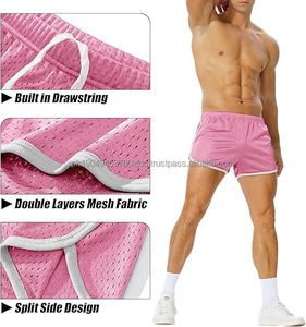 Mens Mesh Shorts 3 Inch Running Gym Athletic Workout Bodybuilding <b>Booty</b> Track Shorts Vintage Fitted Short - Product Image 4