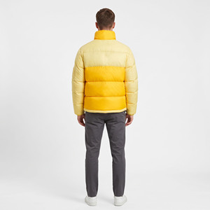 Chaqueta Acolchada con Capucha para Hombre, Color Amarillo con Bloques de Color, Chaqueta de Invierno Cálida, Resistente al Viento, Informal, para Exteriores, Precio Económico - Product Image 4