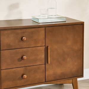 Credenza Moderna Stile Mid-Century da 120 cm con 2 Ante e 3 Cassetti, Mobile per Cucina e Sala da Pranzo - Product Image 4