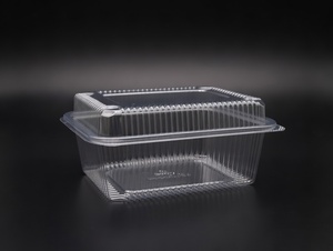 Tapa de PET transparente con bisagra, capacidad de 1500 ml/50 oz, gama de tapas de PET con bisagra - Cajas de PET con bisagra al por mayor para panadería - Product Image 2