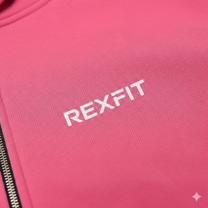 Sudadera con capucha y cremallera completa Rexfit Sports Premium, personalizada con impresión DTG, lavado ácido, forro polar grueso, estilo urbano, OEM - Product Image 5