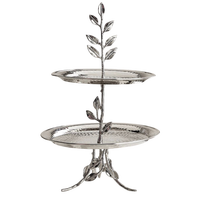 Support à gâteau rond en aluminium à trois niveaux, plateau de service multi-étages, réutilisable, passe au lave-vaisselle, présentoir à desserts, support à cupcakes