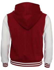 Custom Logo Printing Hoodie Baseball Jacket Varsity Cotton Letterman Jacket <b>Fleece</b> Jacket Oversized Button Hoodie Jacket - Product Image 3