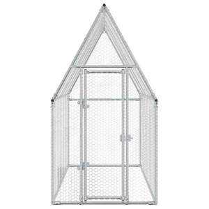Galvanized Steel <b>Chicken</b> <b>Cage</b> 78.7"x39.4"x74.8" Silver Animal <b>Cages</b> - Product Image 5