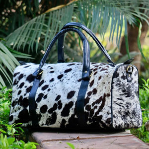 Sac de voyage en cuir de vachette, style personnalisé, sac de voyage en toile - Product Image 1