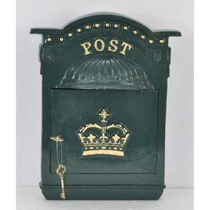 Buzón de metal recubierto de verde irlandés con cerradura de lujo, para montaje en pared, para recibir paquetes, periódicos y correo, para decoración del hogar. - Product Image 2