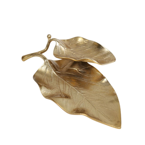 Assiette décorative en métal en forme de feuille d'argent, faite à la main, motif végétal gravé, plats et assiettes, plateaux pour fruits et en-cas - Product Image 5