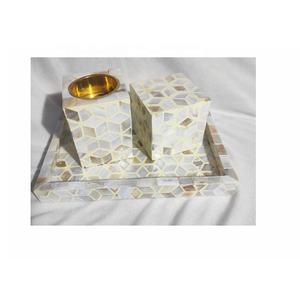 Caja y bandeja para quemador Bakhoor con incrustaciones de madreperla de alta calidad, portavelas, soporte para luz en T, artesanía india, quemador Bakhoor - Product Image 3